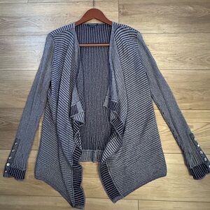 Tommy Hilfiger Blue Ribbed Waterfall Cardigan Size M